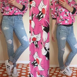 VINTAGE Sylvester Kitty Cat Looney Tunes Sweatshirt Retro Print Graphic 80s 90s